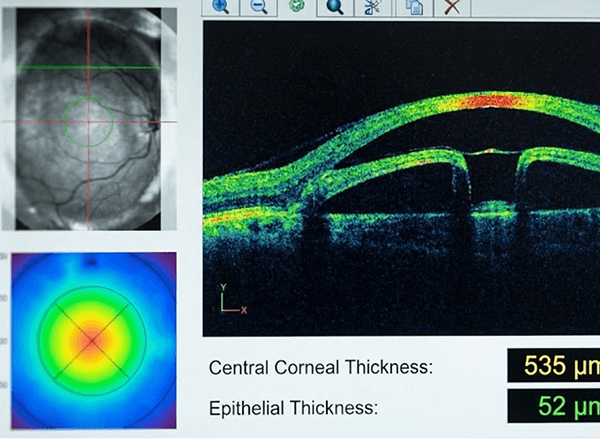 각막, 상피 두께 검사